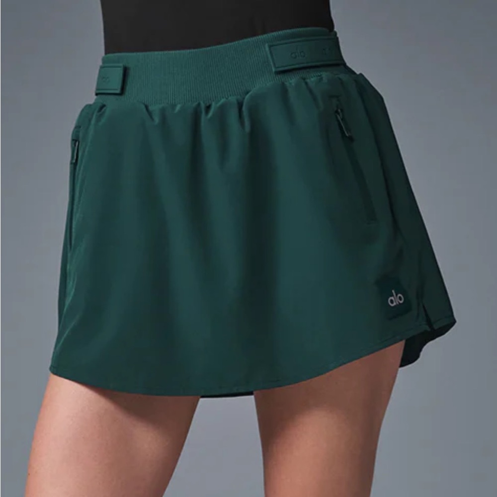Alo Dark Green Athletic Skirt
